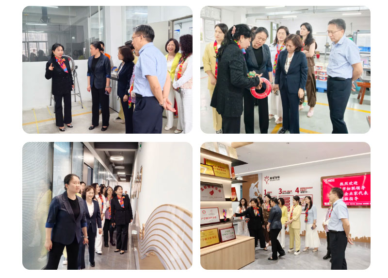 企业家代表们参观恒星传导铁氟龙电线生产车间